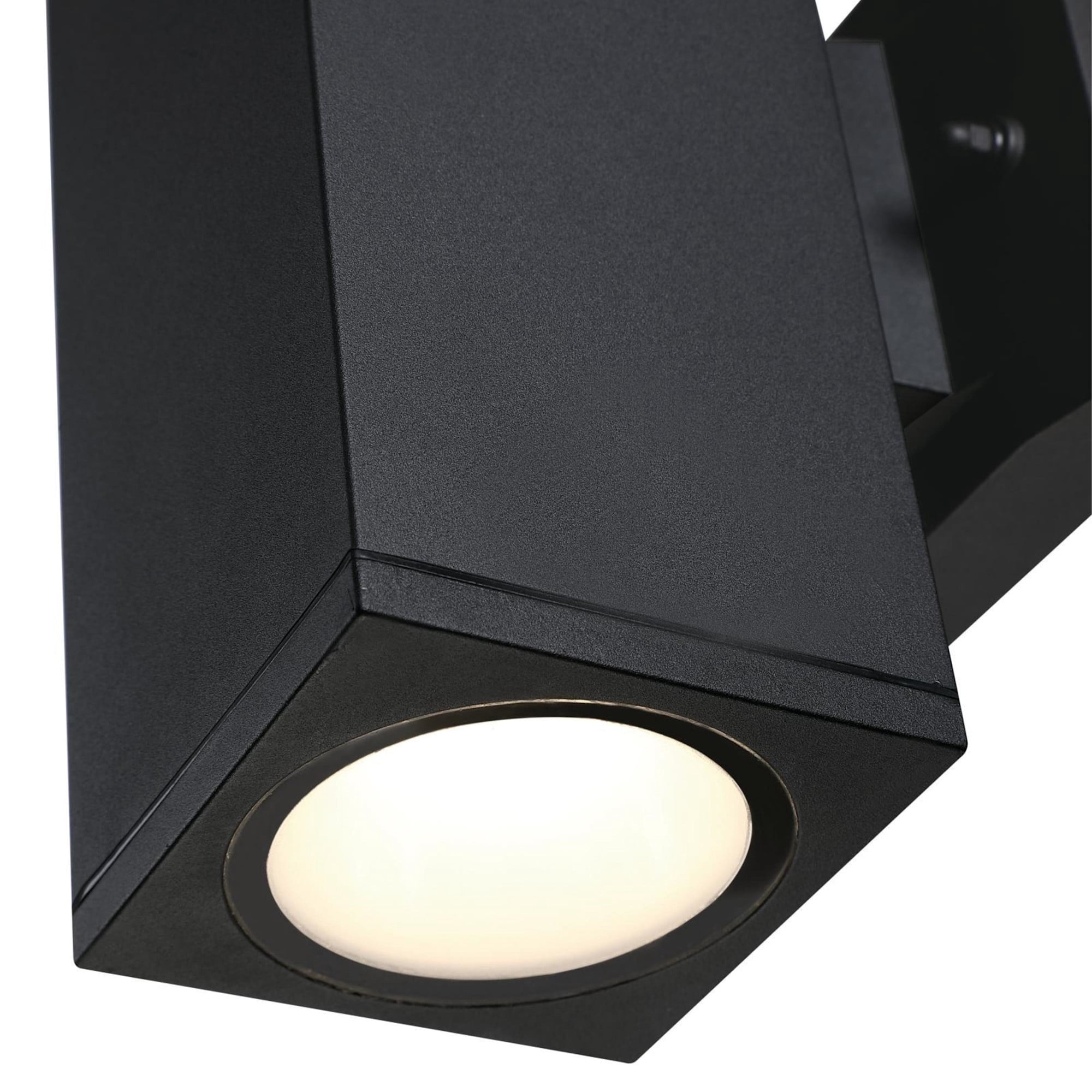 Westinghouse Lighting 6135200 Frosted Glass Panels Nottawa Two Light Dimmable LED Up & Down Light Outdoor Wall Fixture with Color Temperature Selection - Black