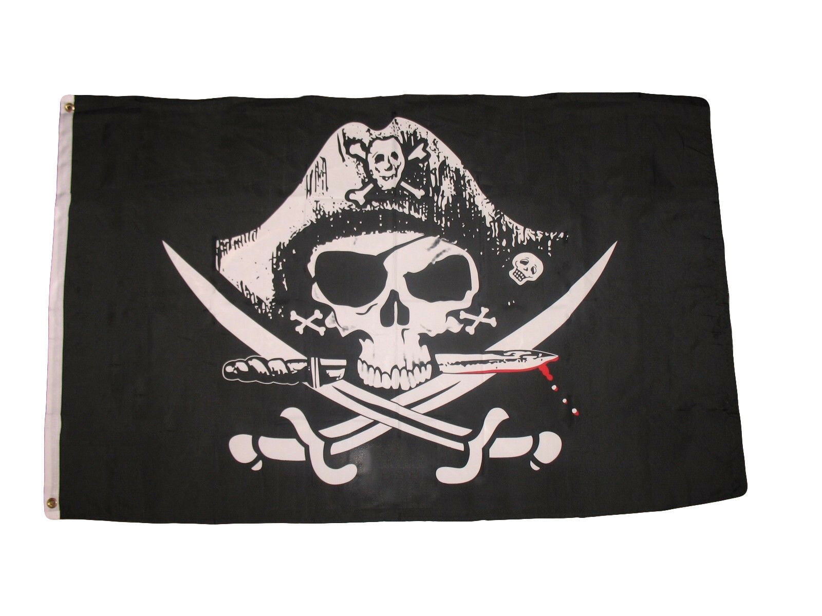 12x18 Pirate Jolly Roger Eye Patch 2 Faced 2-ply Wind Resistant Flag 12x18 Inch 