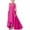 #0058-Hot Pink, variant on Favoffer Spring Summer Girl's Flowy Waist-Cinched Maxi Dress A-Line Flying Sleeve Dress for Wedding Casual Party Vacation Big Kids 5-13Y