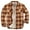 Brown Plaid, variant on Men's Sherpa Lined Flannel Long Sleeve Cotton Plaid Snap Button Up Shirts Quilted Jacket (Navy, Red, White/10# XX-Large)
