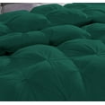 thumbnail image 4 of D.N.G. BEDDINGS Luxurious 3 Piece Pom Pom Pinch Pleated Comforter Set, 800 Thread Count, 100% Egyptian Cotton, White Vintage Pom-Pom Fringe (Twin/Twin XL Size Solid Teal Green Color), 4 of 5