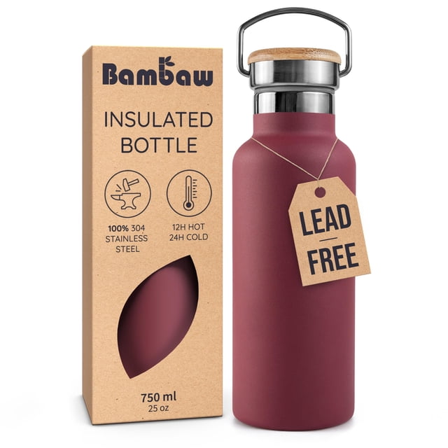 Botella Térmica Bambaw Aislada de Acero Inoxidable 750 ml Roja