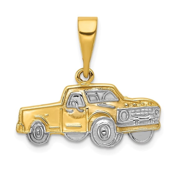 14k Yellow Gold Pick-up Truck Pendant - 2.0 Grams - Measures 23x25mm