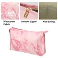 thumbnail image 4 of Unique Bargains Makeup Bag Marble Cosmetic Travel Bag Make Up Brush Organizer Bag Storage for Women Pink 9"x3"x6", 4 of 7