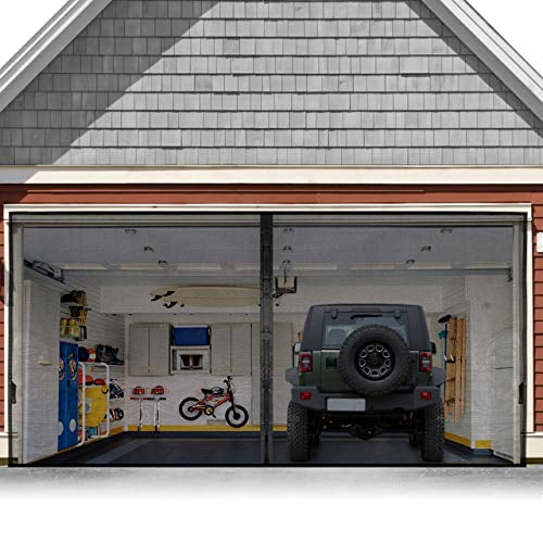 Garage Door Screen For 2 Car 16x7ft Magnetic Screen Garage With Retractable Fiberglass Mesh And Heavy Duty Weighted Bottom Easy Assembly Pass Hands Free Screen Door W 36 Magnets For Garage Patio Garage Door Screen For 2 Car 16x7ft Magnetic Screen Garage With Retractable Fiberglass Mesh And Heavy Duty Weighted Bottom Easy Assembly Pass Hands Free Screen Door W 36 Magnets For Garage Patio