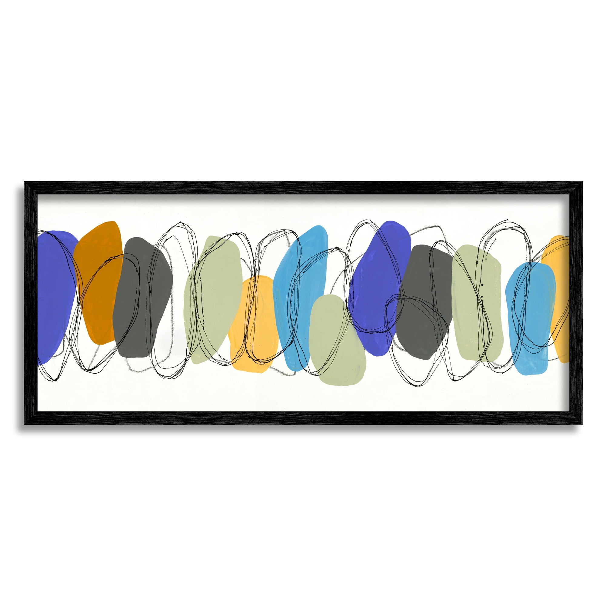 Stupell Industries Abstract Rock Pattern Modern Layered Vibrant Shapes, 24 x 10, Design by Ruth Fromstein