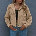 thumbnail image 4 of Women Autumn And Winter Fashion Cropped Jackets Button Cropped Jacket Tops Long Sleeve Shirts, 4 of 7