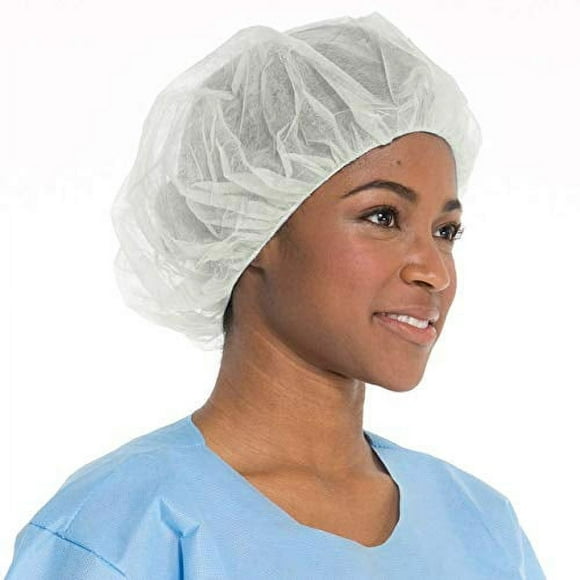 Disposable Bouffant (Hair Nets) Caps, Spun-bounded Poly, Hair Head Cover Net 21 Inches by Careoutfit (100)