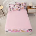 thumbnail image 4 of Manfei Halloween Ghost Print Zipper Queen Comforter Set with Fitted Sheet and 2 Pillowcases,Ghost And Pumpkin Zipper Bedding Set,Pink Reversible,4-Piece, 4 of 7