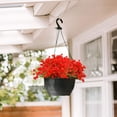 thumbnail image 3 of Morttic Artificial Fake Flower 6 Bundles Home Greenery Shrubs Party Bushes Plants Wedding Decor Indoor Outside UV Resistant Hanging Planter Home Garden Decor (Orange Red), 3 of 14