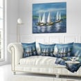 thumbnail image 3 of Designart Yachts by Obsky Sea - Seascape Throw Pillow - 18x18, 3 of 5