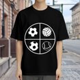 thumbnail image 3 of Black T Shirts for Men, Four Ball Sports Graphic Mens Graphic Tees, 24846423,L, 3 of 8