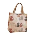 thumbnail image 2 of Bolso de lona reutilizable con asas, ideal para ir de compras, la oficina o para mujeres y mamás. Gatos rosas, 2 of 9