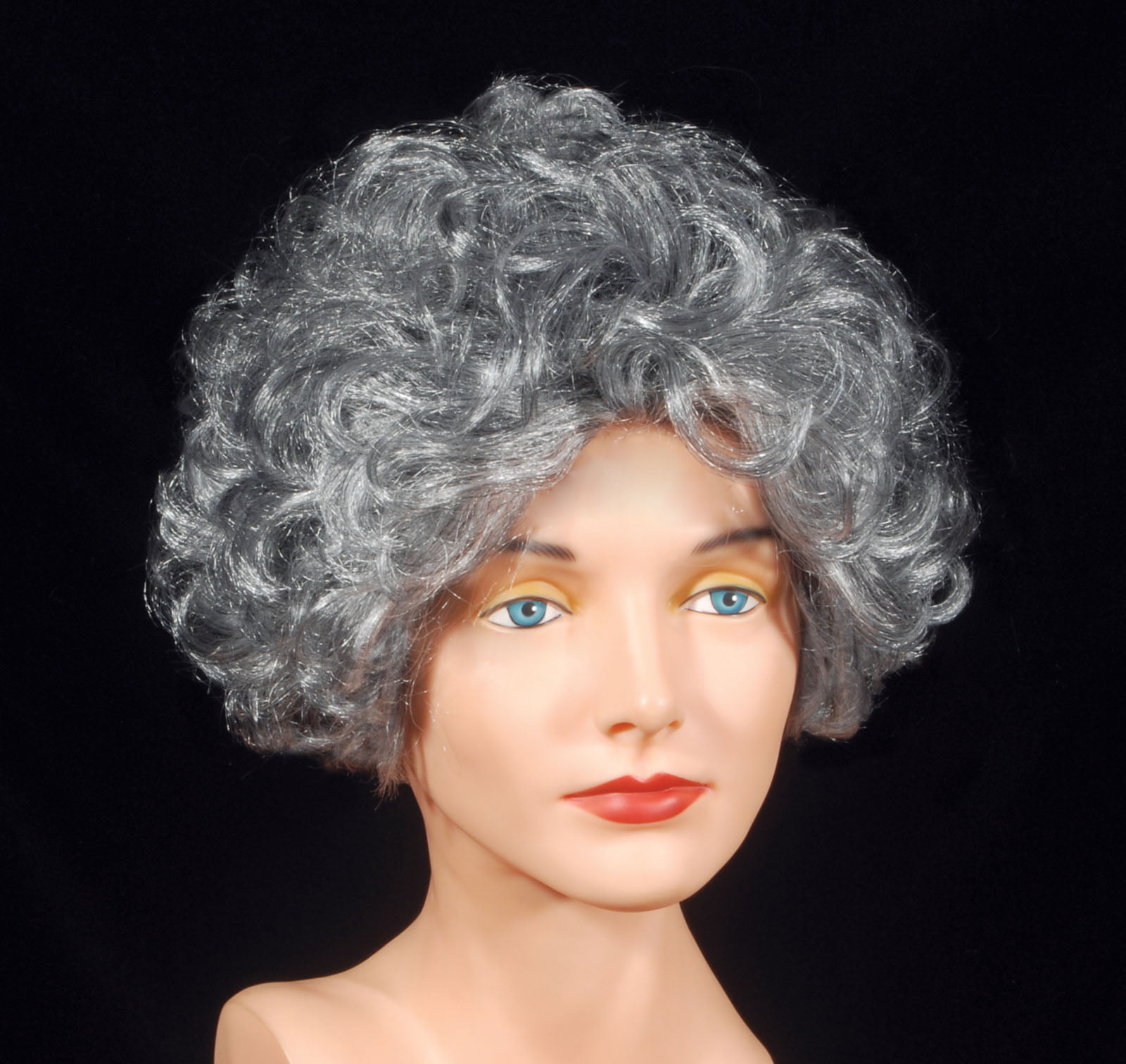Old Lady Granny Wig Costume Cosplay Grandma Silver Gray Wigs Party Hair Decor CB 