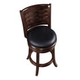 thumbnail image 4 of Kim 24 Inch Counter Stool, Solid Wood, Bonded Leather, Espresso, Black, 4 of 6