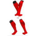 thumbnail image 2 of Lian LifeStyle Women's 1 Pair Knee High Athletic Sports Socks Size M XL0026-06(Red w/Black Strip), 2 of 2