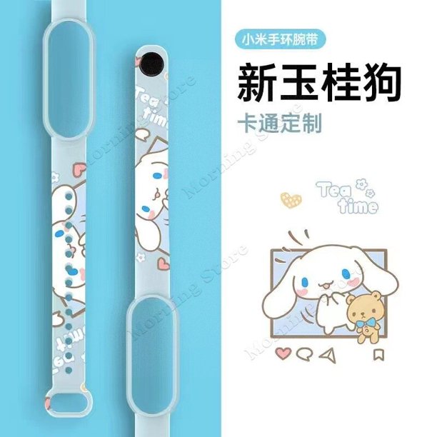 Sanrio-correa de muñeca para Xiaomi Mi Smart Band 6, 5, 4, 3, Cinnamoroll, repuesto de correa de reloj, pulsera deportiva, regalo para niños