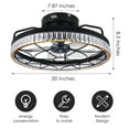 thumbnail image 3 of 20" Small Caged Ceiling Fans with Lights and Remote & APP Control, Flush Mount Low Profile Ceiling Fan with Light, 5 Enclosed Blades, 6 Wind Speeds, 3 of 6