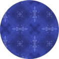 thumbnail image 1 of Ahgly Tapis Rond Lavable en Machine Intérieur Transitionnel Bleu Cobalt, 5 Pieds Rond, 1 of 7