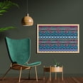 thumbnail image 2 of Tribal Wall Art with Frame, Vector Vintage Style with Boho Stripes and Shape Image Print, Printed Fabric Poster for Bathroom Living Room, 35" x 23", Dark Blue Hot Pink, by Ambesonne, 2 of 2