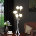 thumbnail image 3 of 27.5" In 6-Light Acrylic Globe Aluminun Led Chrysanthe Silver Metal Table Lamp, 3 of 3
