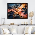 thumbnail image 2 of Designart "Ink Waves Melody Pink and Orange Serenade" Extra Large Abstract Framed Wall Art - Modern Pink Abstract Liquid Ink Living Room Framed Canvas Art, 2 of 7