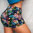 thumbnail image 4 of Xecao Colorful Flowers Print Workout Shorts for Women Soft Smooth Gym Yoga Scrunch Active Tennis Workout Running Shorts, 4 of 9