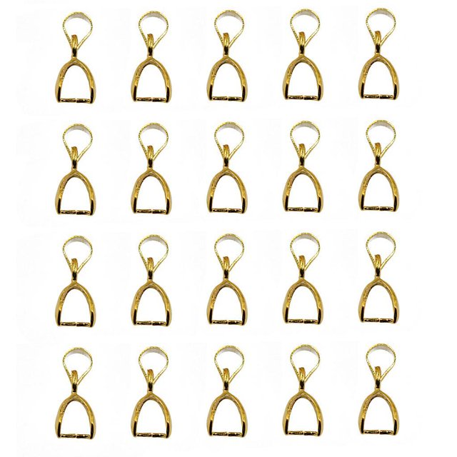 20pcs Colgante Pinch Bails Conector Cierres Resultados de la joyería de bricolaje 10mm Tono dorado Macarena Cierre de conector