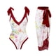 thumbnail image 1 of Traje de baño de una pieza para mujer con falda Vestido de playa de vacaciones Traje de baño retro Ropa de surf Verano - Rojo, 1 of 7