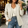thumbnail image 2 of Kilaqueen Blazers for Women Trendy Business Casual Long Sleeve Open Front Suit Jackets Solid Color Loose Fit Dressy Lightweight Office Work Cardigan Blazer, 2 of 9