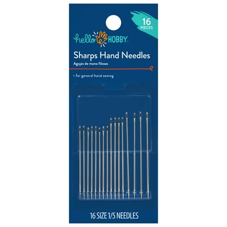 Hello Hobby Steel Sharps Hand Needles, Size 1/5, 16 Count