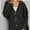 Black, variant on Women's Long Sleeve V-Neck Button Down Cardigan Chunky Oversized Knit Open Front Trendy Sweater Outerwear