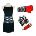 thumbnail image 2 of Le Chef  4-piece Dot Apron Set RED AND BLACK, 2 of 4