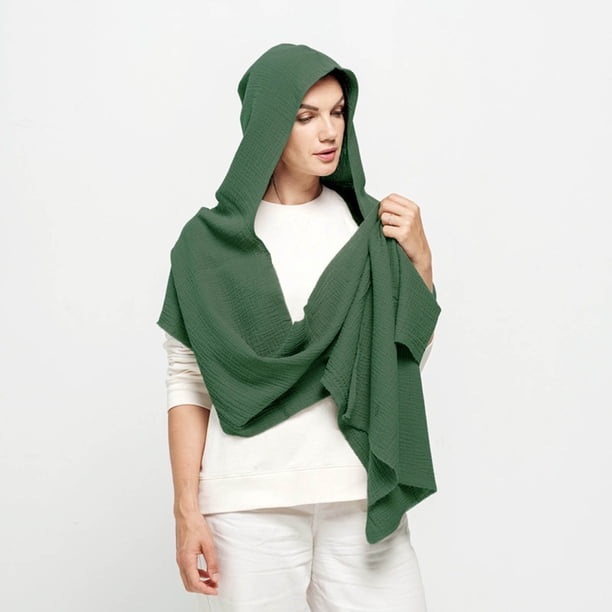 TINZ Men Women Hooded Scarf Winter Scarf Crinkle Soft Scarf Head