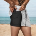 thumbnail image 2 of Youmylove Fashion Men's Shorts Mens Casual Shorts Elastic Drawstring Lightweight Summer Beach Shorts With Pockets Beach Short Shorts, 2 of 4