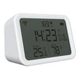 thumbnail image 1 of Temperature Humidity Sensor, Tuya WiFi Temperature Humidity Light Detection Alarm Clock 4 In 1 Intelligent Sensors Home Household Desk Bedro, 1 of 8