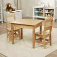 Melissa & Doug Solid Wood Table and 2 Chairs Set Light Finish