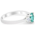 thumbnail image 2 of Teardrop Wedding Ring Simulated Paraiba Tourmaline CZ 925 Sterling Silver size 7, 2 of 6