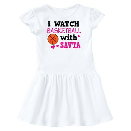 

Inktastic I Watch Basketball with Savta Gift Toddler Girl Dress