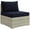 Blue, variant on Modern Contemporary Urban Design Outdoor Patio Balcony Garden Furniture Sofa Middle Chair, Sunbrella Rattan Wicker, Light Gray Beige