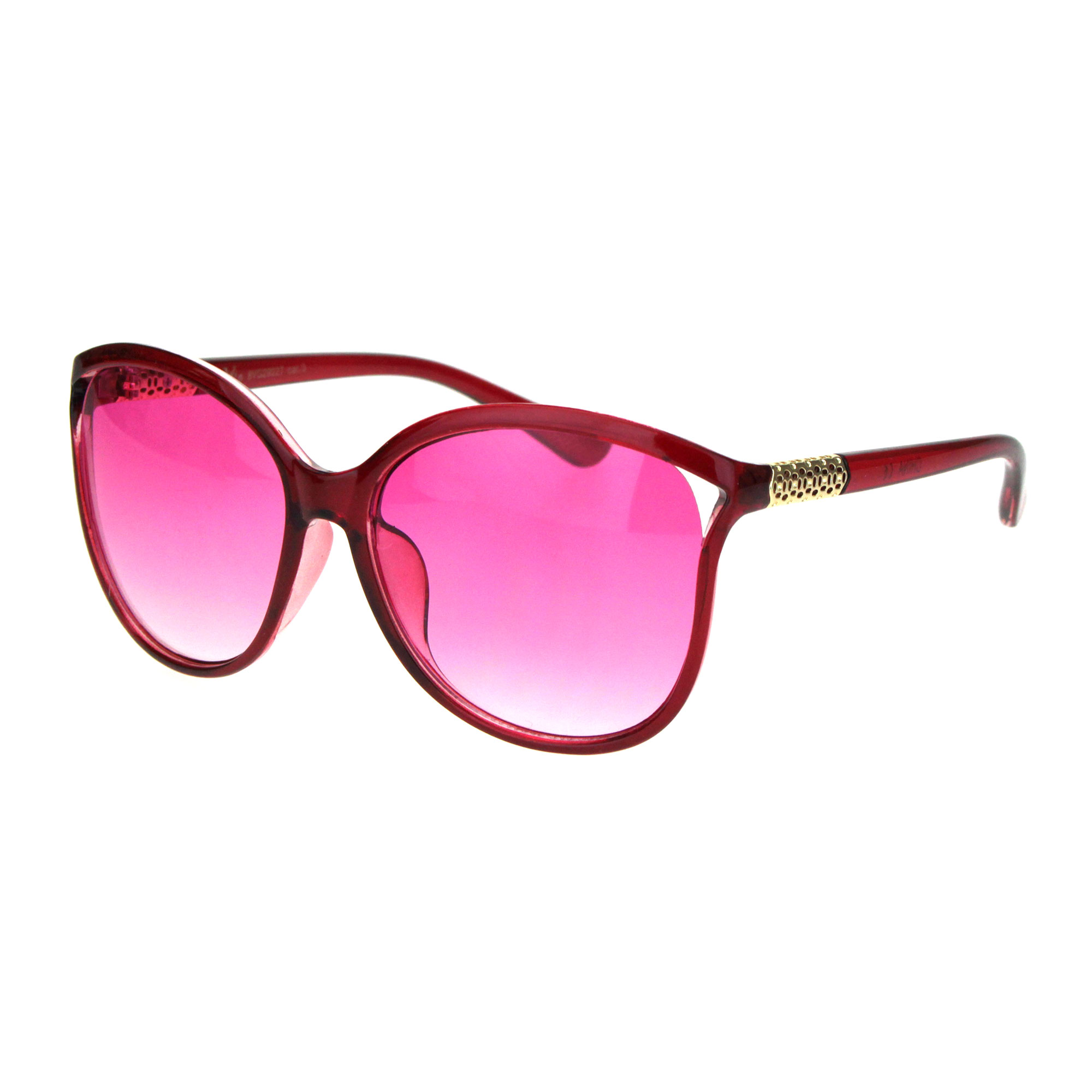 Womens Diva Butterfly Designer Fashion Plastic Sunglasses Red Pink