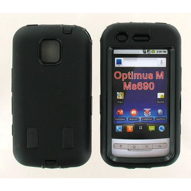 Housse Rigide Double Encliquetable pour LG Optimus MS690 (Noir/noir)