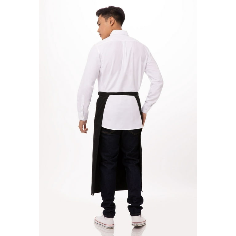Chef Works Unisex Two Pocket Bistro Apron, Black One Size