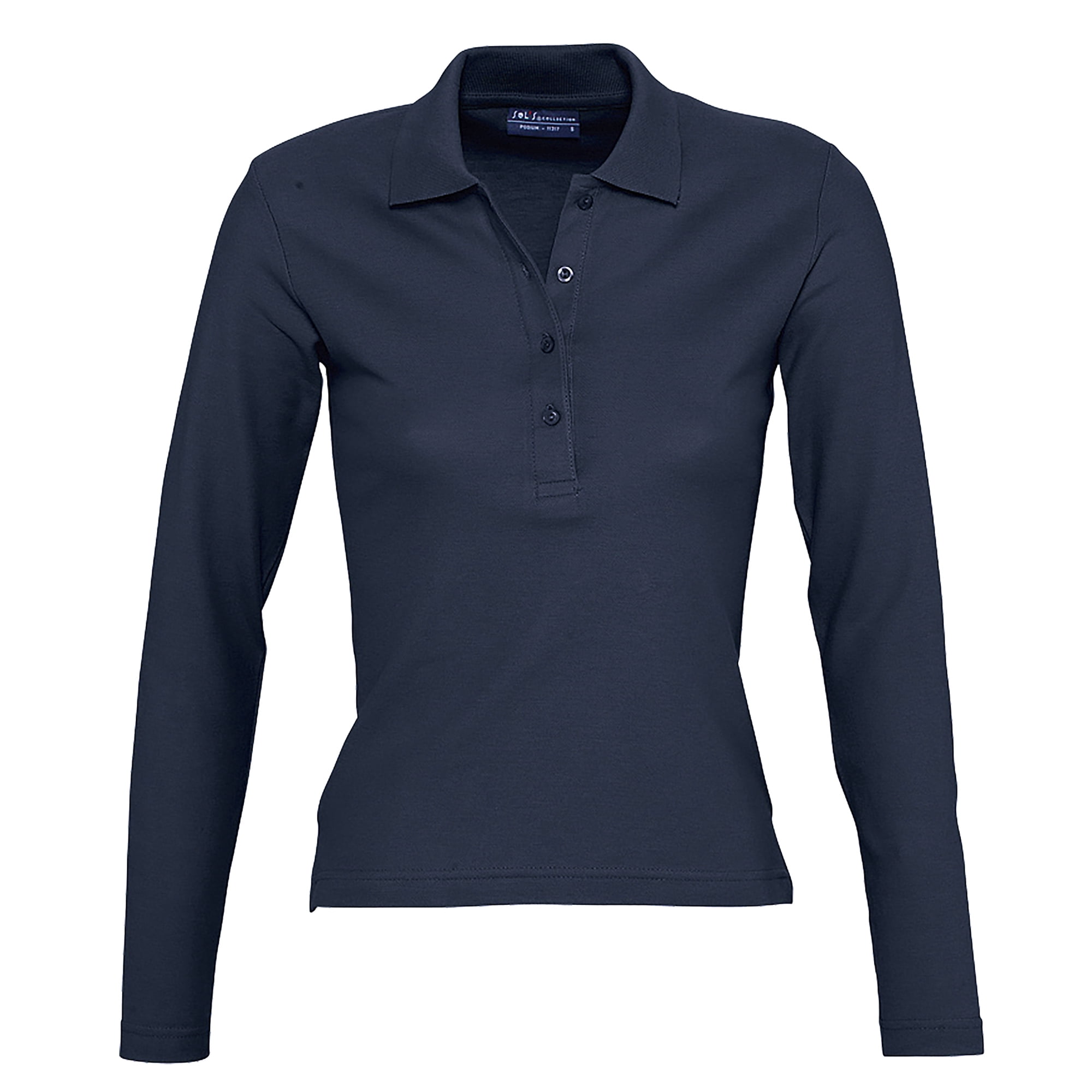 SOLS Womens Podium Long Sleeve Pique 