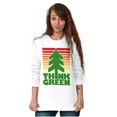 thumbnail image 3 of Earth Day Think Green Nature Lovers Plus Size Long Sleeve Graphic Tee Shirt Brisco Brands 3X, 3 of 5