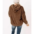 thumbnail image 4 of Loose Fit, Plush Sweatshirt with Drawstring Hood & Front Pocket, Ideal for Work, Sports, Daily Wear, Size M Fuzzy Brown Hoodie for Women, 4 of 6
