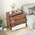 thumbnail image 2 of Costway Commode 3 Tiroirs Table de Chevet en Bois Style Ferme Organisateur de Rangement Rustique, 2 of 10
