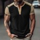 thumbnail image 1 of pstuiky camisetas de hombre, Blusas versátiles de moda con botones, cuello redondo y manga corta para hombre camisas casuales para hombre m, 1 of 9