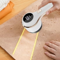 Fabric Shaver Lint Remover, Rechargeable Sweater Defuzzer with 3 Speeds, LED Display, 6 Stainless Steel Blades, Large Lint Container, for Clothes Furniture