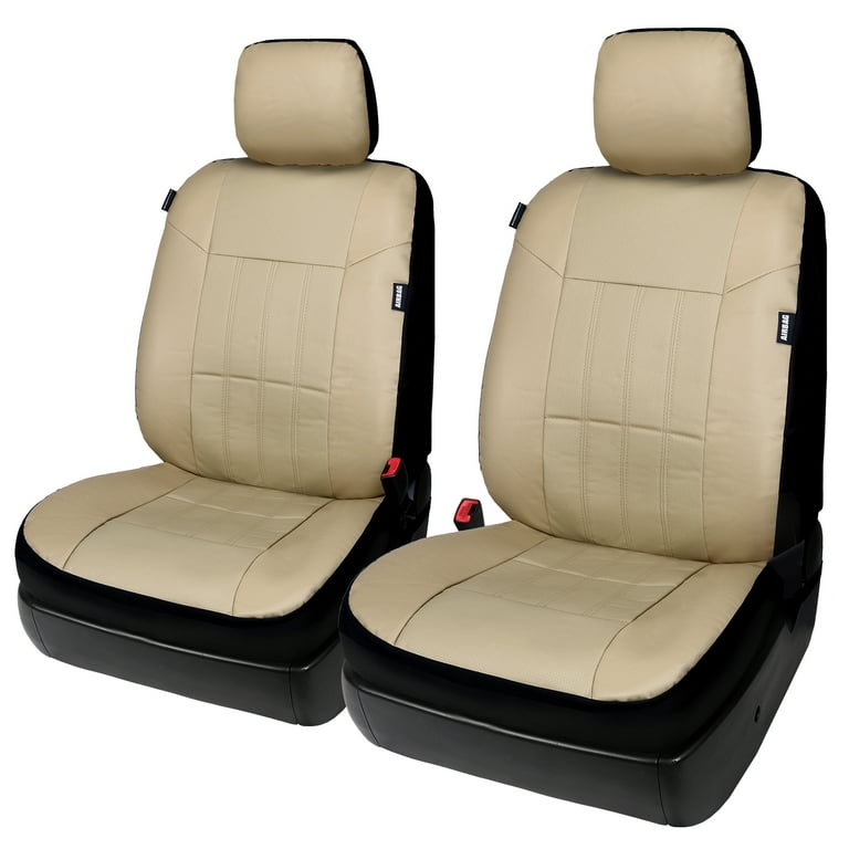 Leader accessories universal front rear car seat covers leather 17pcs cheap combo pack full set grey with airbag
